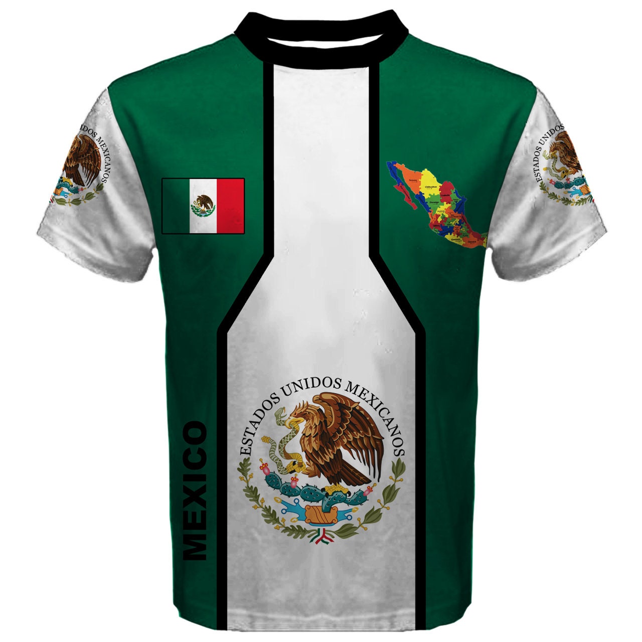 New MEXICO Mexican Country City Coat of Arms Flag Sublimated 