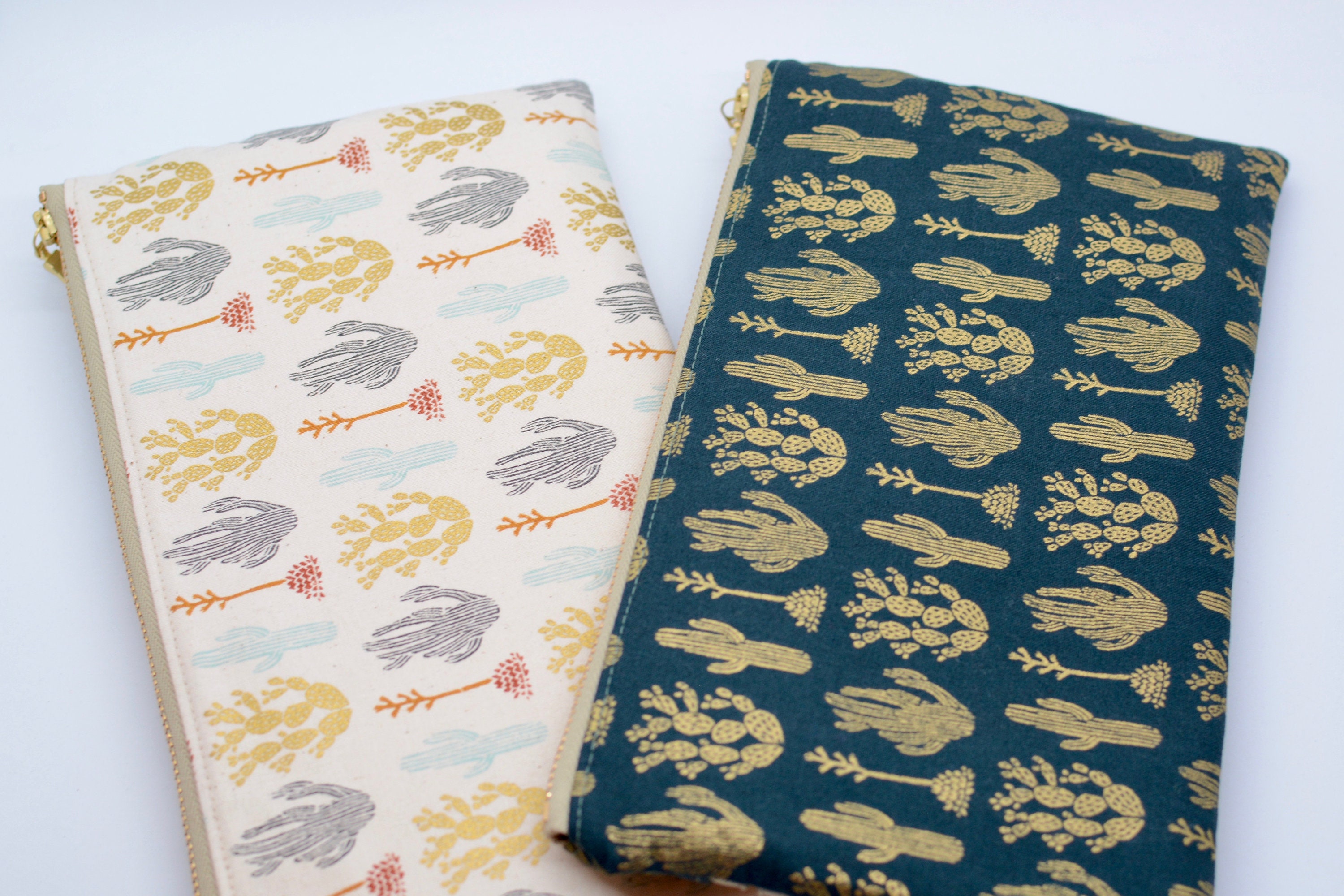 Double zipper pouch Cactus zip pouch Kindle case mini iPad Etsy