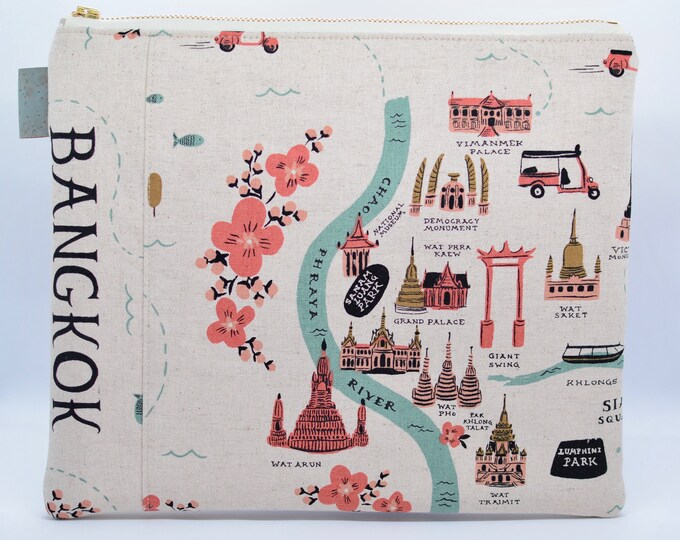 Zipper Pouch, Bangkok Map Zipper Pouch, Rifle Paper Co, Map Kindle Case