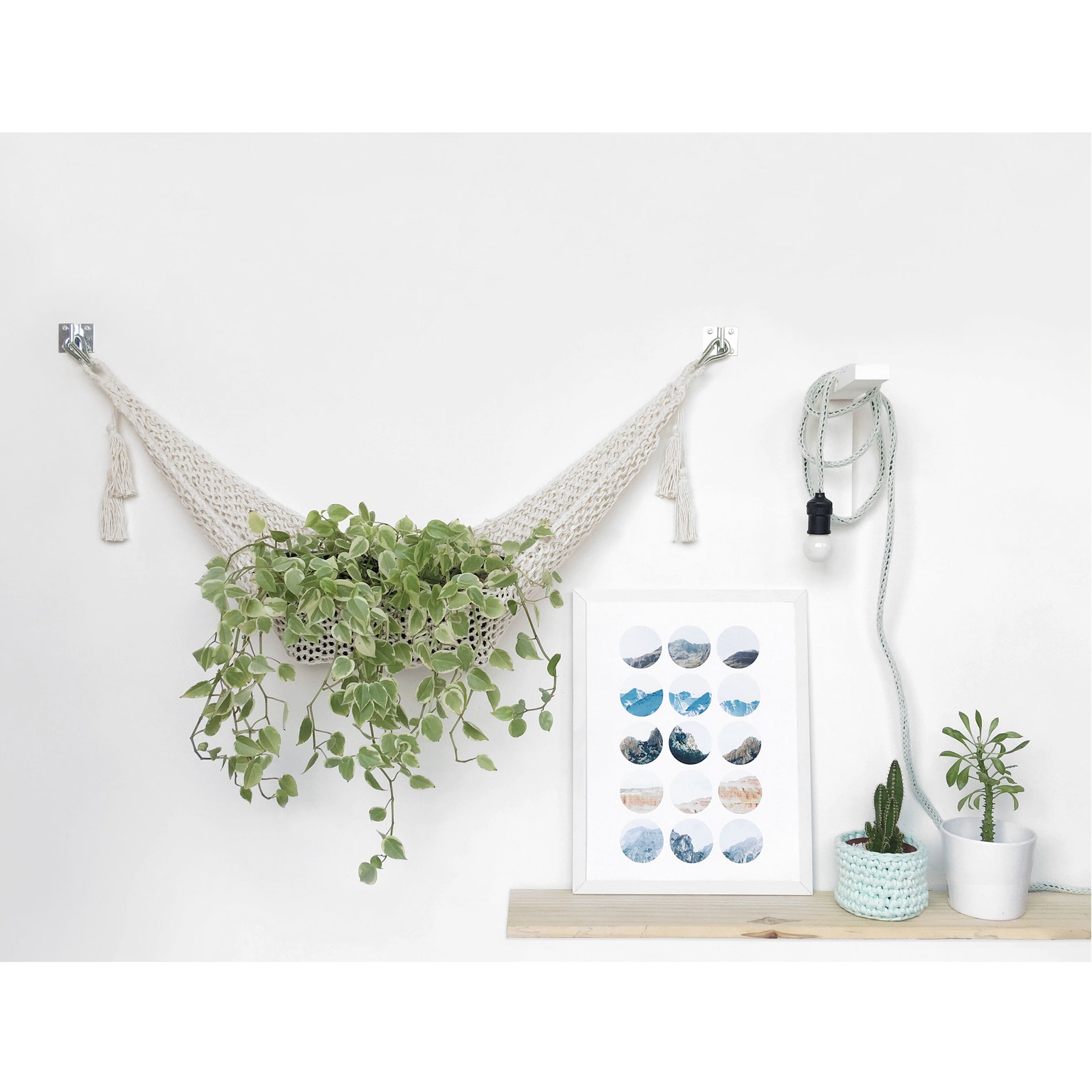 Plant Hammock Knitted Hammock Plant Hanger Handmade in Etsy
