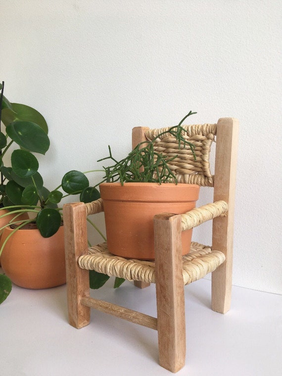 Mini Chair Plant Stand With Pot Boho Plant Stand Handmade in