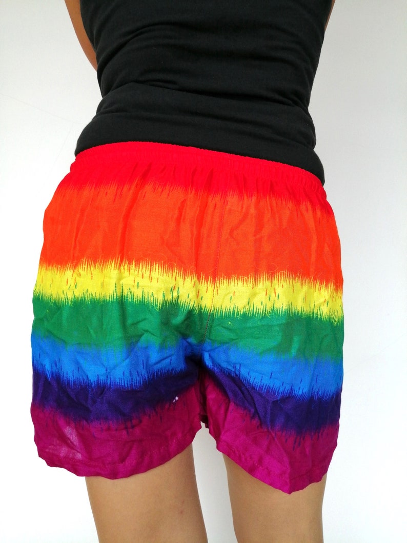 Women Shorts Fair Trade Bohemian Style Print Design Casual Beach Hippie Tribal Rayon Shorts Gypsy Rainbow Yoga Pants PN-01-SHO-20