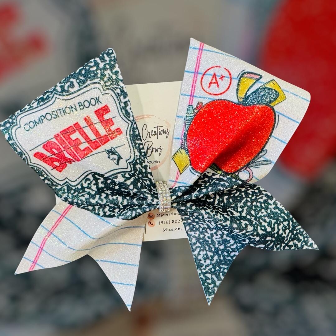 Personalised Composition Book Cheerbow/ Back-to-school Bows/bows - Etsy