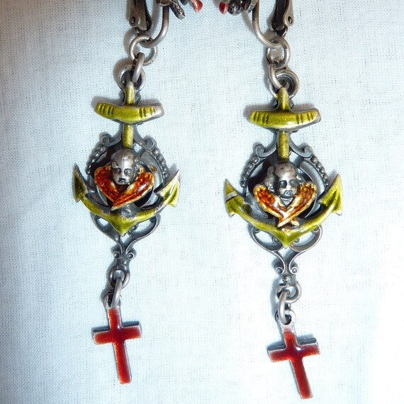 gaultier jeans paul gaultier jpg enamel earrings