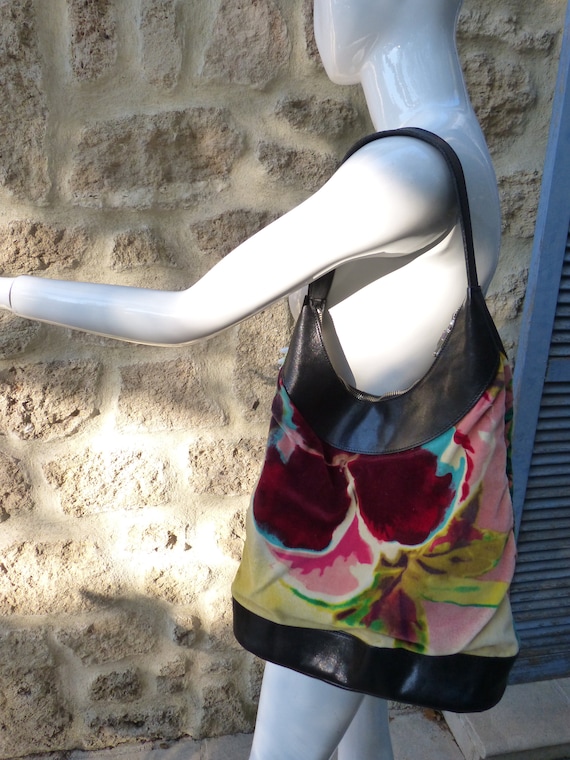 Beautiful Gaultier velvet and leather bag