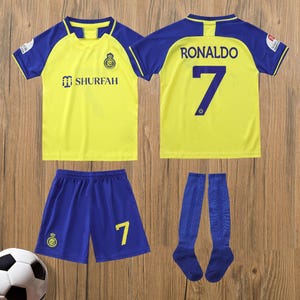 Anpassung, Nassr RONALDO 7 # Fußball-Trikot, Fußball Ronaldo CR7 Kinderuniform, Ronaldo Al Nassr 7, Jugend-Fußball-Trikot-Kits