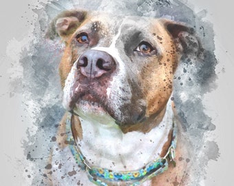 CUSTOM PET PORTRAIT/Watercolour Pet Portrait/Custom Pet Memorial/Portrait Dog Cat Portrait/Pet Illustration/Dog Portrait/ Christmas Gift