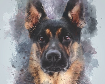 CUSTOM PET PORTRAIT/Watercolour Pet Portrait/Custom Pet Memorial/Portrait Dog Cat Portrait/Pet Illustration/Dog Portrait/ Christmas Gift