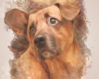 CUSTOM PET PORTRAIT/Watercolour Pet Portrait/Custom Pet Memorial/Portrait Dog Cat Portrait/Pet Illustration/Dog Portrait/ Christmas Gift
