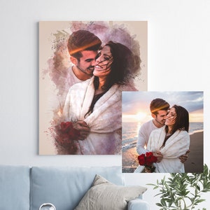 CUSTOM COUPLE PORTRAIT/Watercolour Couple Portrait/Personal Gift/Custom Gift/Custom Couple Portrait/Painting from Photo/Christmas Gift