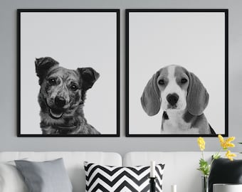 CUSTOM PET PORTRAIT/Peek-a-boo Pet Portrait/Custom Pet Memorial/Portrait Dog Cat Portrait/Pet Illustration/Dog Portrait/Father&#39;s Day