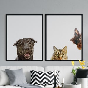 CUSTOM PET PORTRAIT/Peek-a-boo Pet Portrait/Custom Pet Memorial/Portrait Dog Cat Portrait/Pet Illustration/Dog Portrait/Father's Day