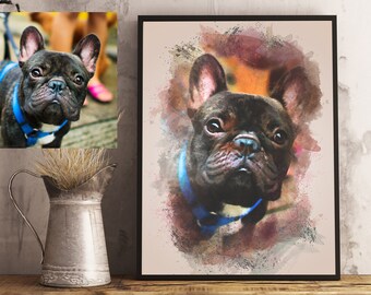 CUSTOM PET PORTRAIT/Watercolour Pet Portrait/Custom Pet Memorial/Portrait Dog Cat Portrait/Pet Illustration/Dog Portrait/ Christmas Gift