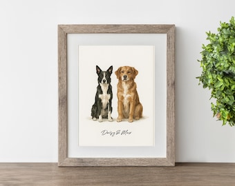 CUSTOM PET PORTRAIT/Watercolor Pet Portrait-white/Custom Pet Memorial/Portrait Dog Cat Portrait/Pet Illustration/Dog Portrait/Christmas Gift