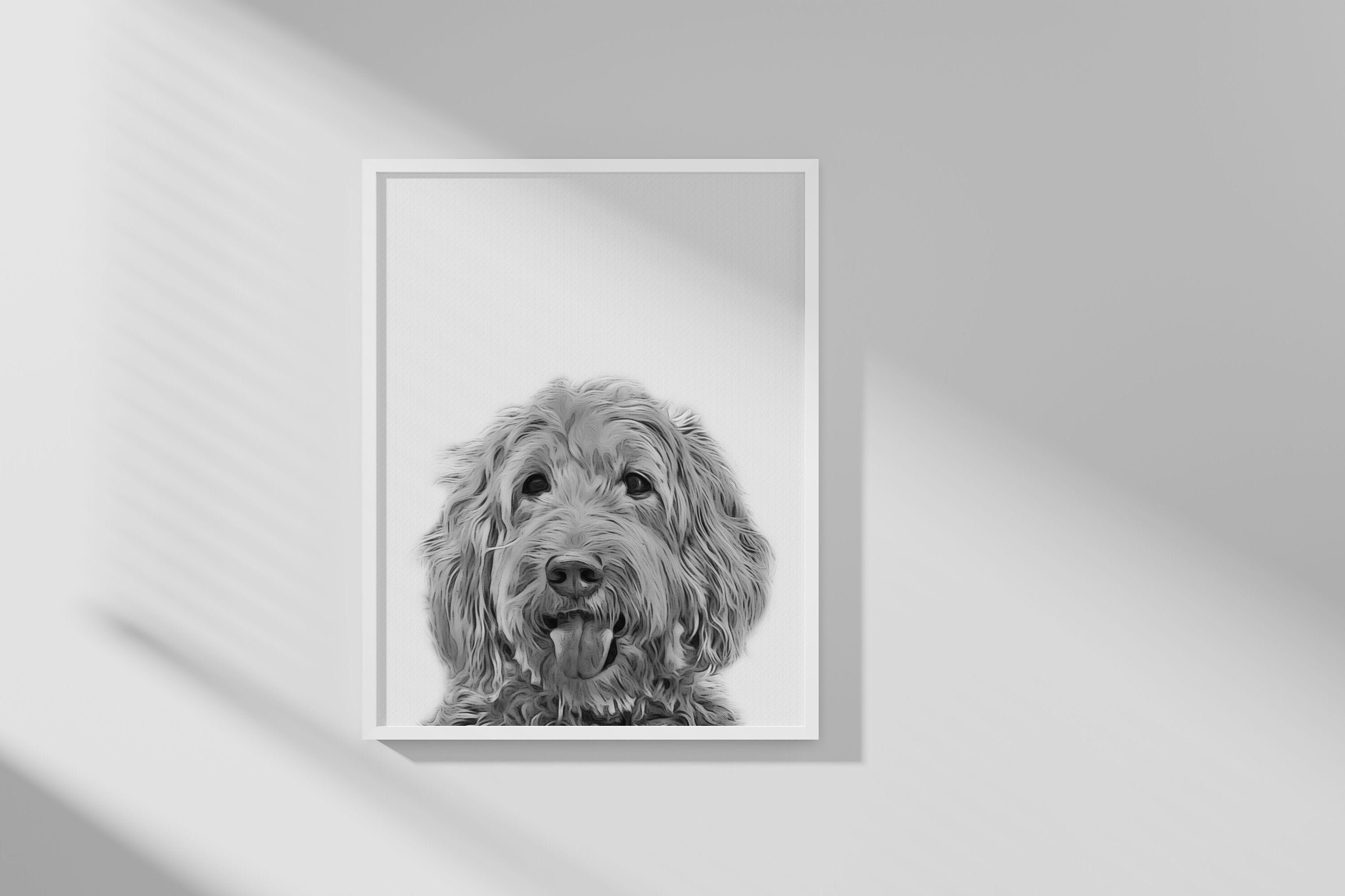 CUSTOM PET PORTRAIT/Peek-a-boo Pet Portrait/Custom Pet Memorial/Portrait Dog Cat Portrait/Pet Illustration/Dog Portrait/Father's Day