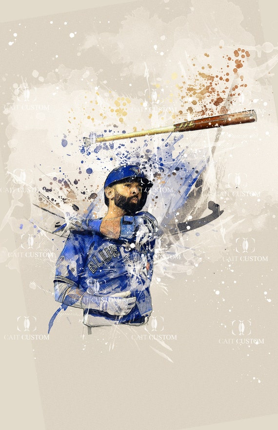 Jose Bautista Toronto Blue Jays Canvas Art Print Watercolor Etsy