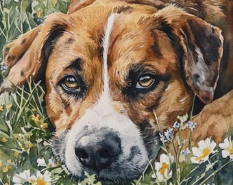 CUSTOM PET PORTRAIT/Watercolor Pet Portrait/Custom Pet Memorial/Portrait Dog Cat Portrait/Pet Illustration/Dog Portrait/Christmas Gift