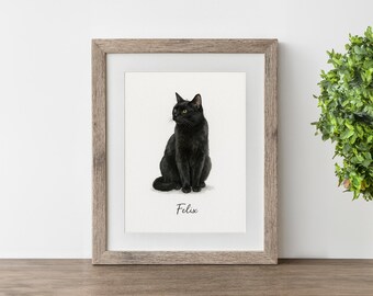 CUSTOM PET PORTRAIT/Watercolor Pet Portrait-white/Custom Pet Memorial/Portrait Dog Cat Portrait/Pet Illustration/Dog Portrait/Christmas Gift
