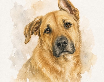 CUSTOM PET PORTRAIT/Watercolor Pet Portrait/Custom Pet Memorial/Portrait Dog Cat Portrait/Pet Illustration/Dog Portrait/Christmas Gift