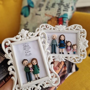 Personalized frames with miniature, family portrait with dedication, personalized portrait of a best friend, couple, end of year gift