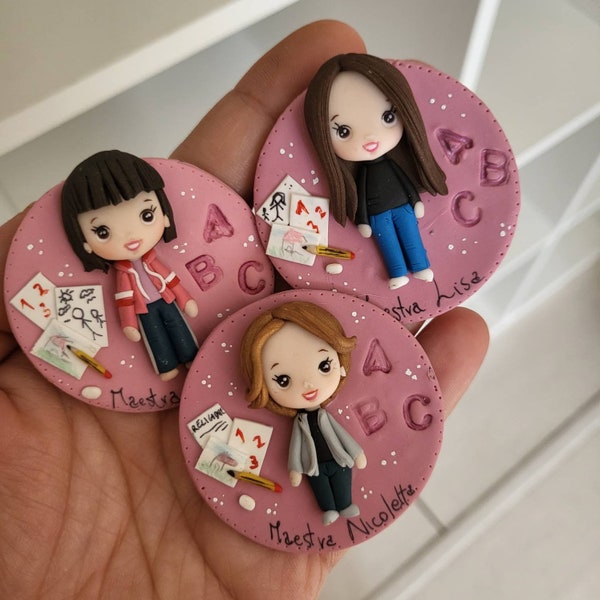 Broche personalizado para profesiones, médico, enfermera, peluquero, profesor, broches de aduana trabajador enfermera, médico, profesor, estilista