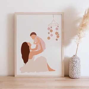 Mothers Day Gift, Mother and Daughter Art, Mom and Baby Print, Mom and Kid Art, Mom and Daughter, Mom Gift, Mom and Baby, Mom and Kid Print