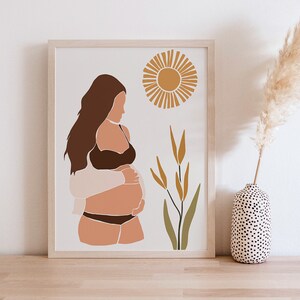 Sztuka kobiety w ciąży, dekoracja ujawniająca płeć dziecka, dekoracja baby shower, dzień matki w ciąży, prezent na dzień matki, dekoracja pokoju dziecięcego boho neutral