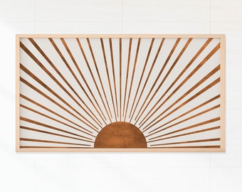 Arte abstracto de atardecer para TV con marco: Modernismo de mediados de siglo (Descarga digital)