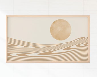 Arte moderno de mediados de siglo con sol desértico para televisor Samsung Frame (descarga digital)