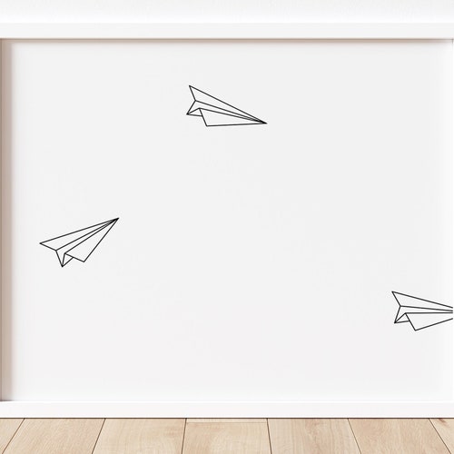 Paper Plane Printable Art Black and White Paper Airplane Wall Etsy