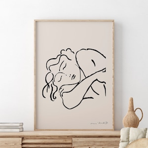 Henri Matisse Abstract Woman Poster, Matisse Line Drawing Wall Decor, Matisse Line Art Woman Print, Mid Century Modern Printable Art
