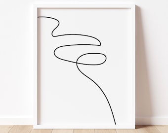 Minimalist Single Line Art Print: Abstract Wall Decor (Digital Download)