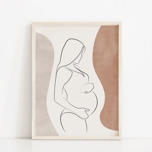 Sztuka kobiety w ciąży, dekoracja ujawniająca płeć dziecka, dekoracja baby shower, dzień matki w ciąży, prezent na dzień matki, dekoracja pokoju dziecięcego boho neutral