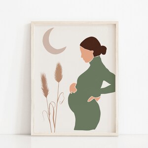 Sztuka kobiety w ciąży, dekoracja ujawniająca płeć dziecka, dekoracja baby shower, dzień matki w ciąży, prezent na dzień matki, dekoracja pokoju dziecięcego boho neutral