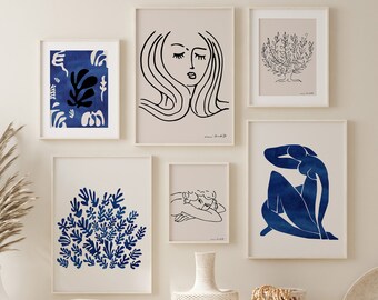 Conjunto de láminas artísticas de Matisse: Galería de pared de estilo moderno de mediados de siglo (descarga digital)