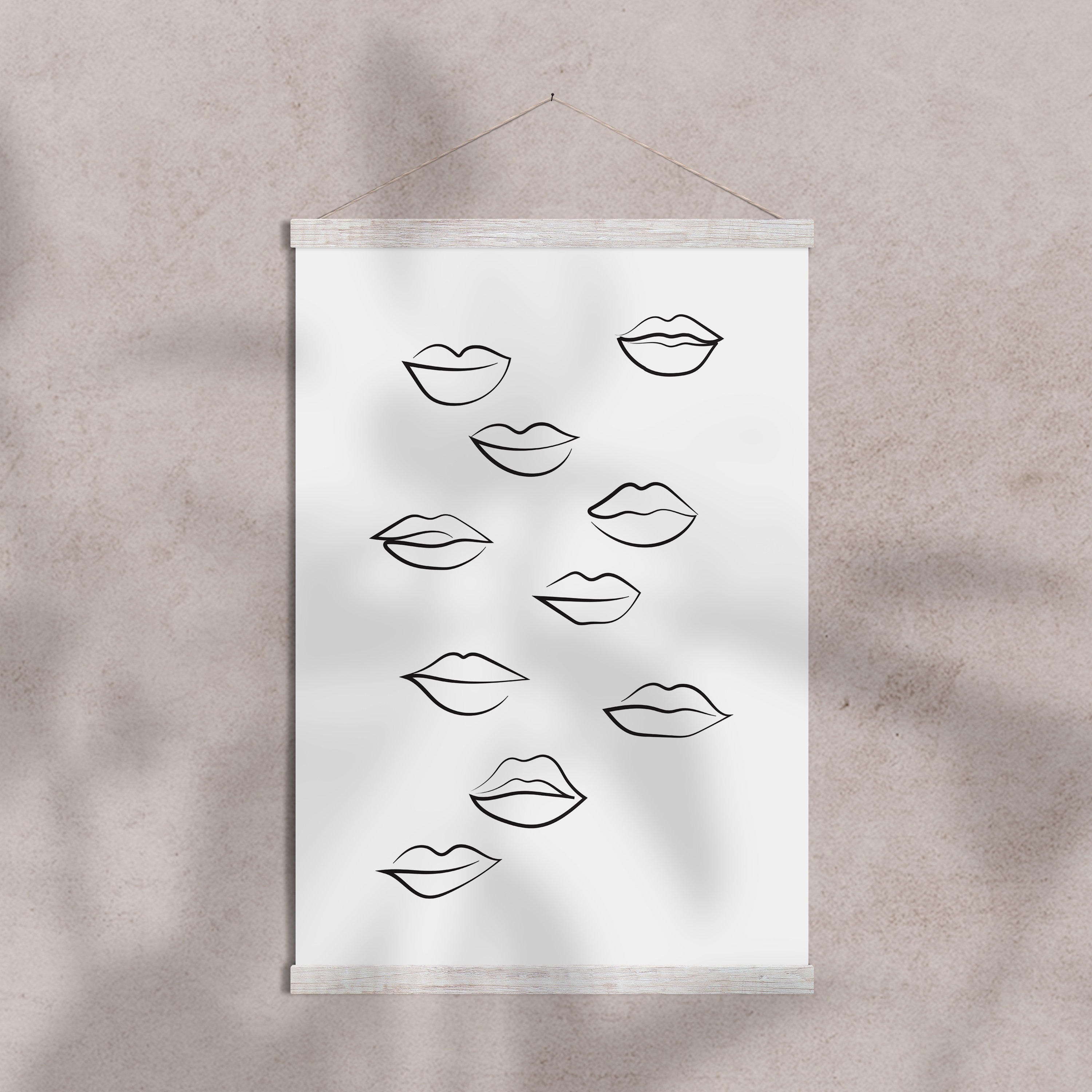 Lips Line Art Printable Wall Decor Lips Print Abstract Lips Etsy UK