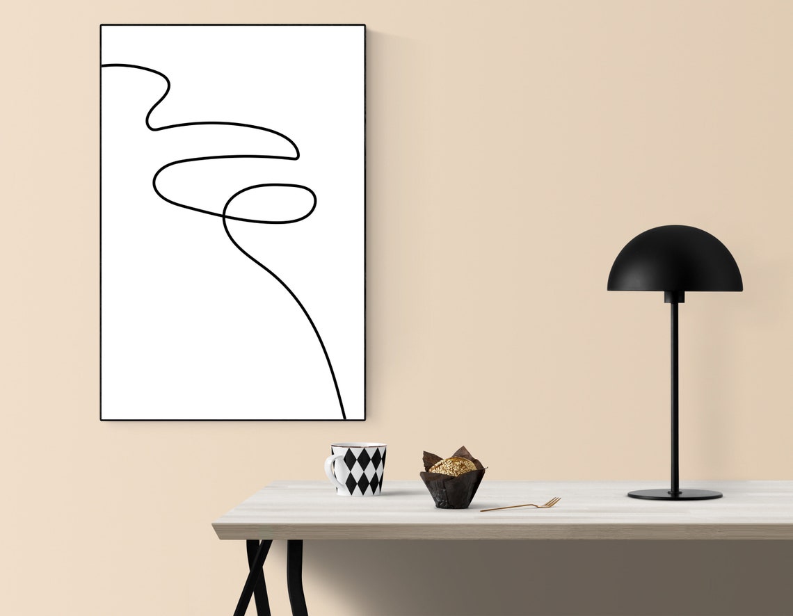 Single Line Drawing Wall Art Minimalist Line Art Abstract Etsy