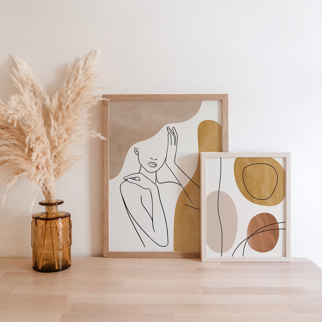 Line Art Woman Printable Wall Decor Set of 2 Prints Line Art - Etsy