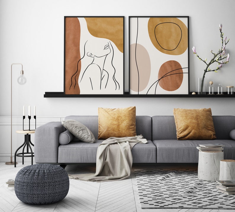 Line Art Woman Printable Wall Decor Set of 2 Prints Line Art Etsy UK