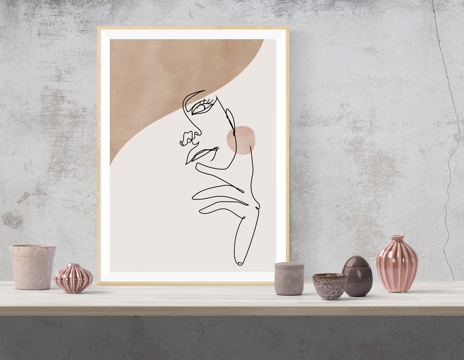 Abstract Woman Face Line Art Print: Minimalist Boho Decor (digital ...