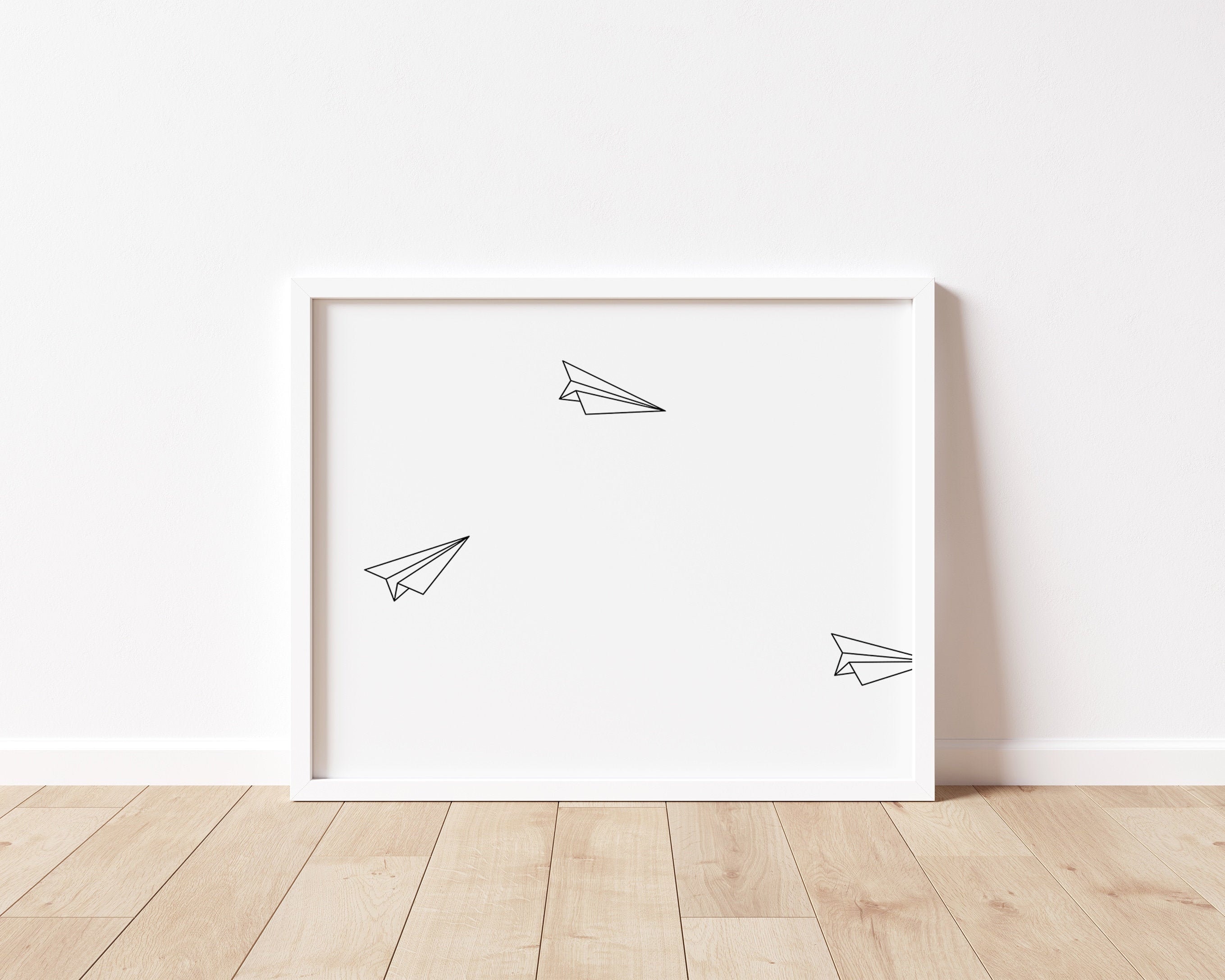 Paper Plane Printable Art Black and White Paper Airplane Wall Etsy