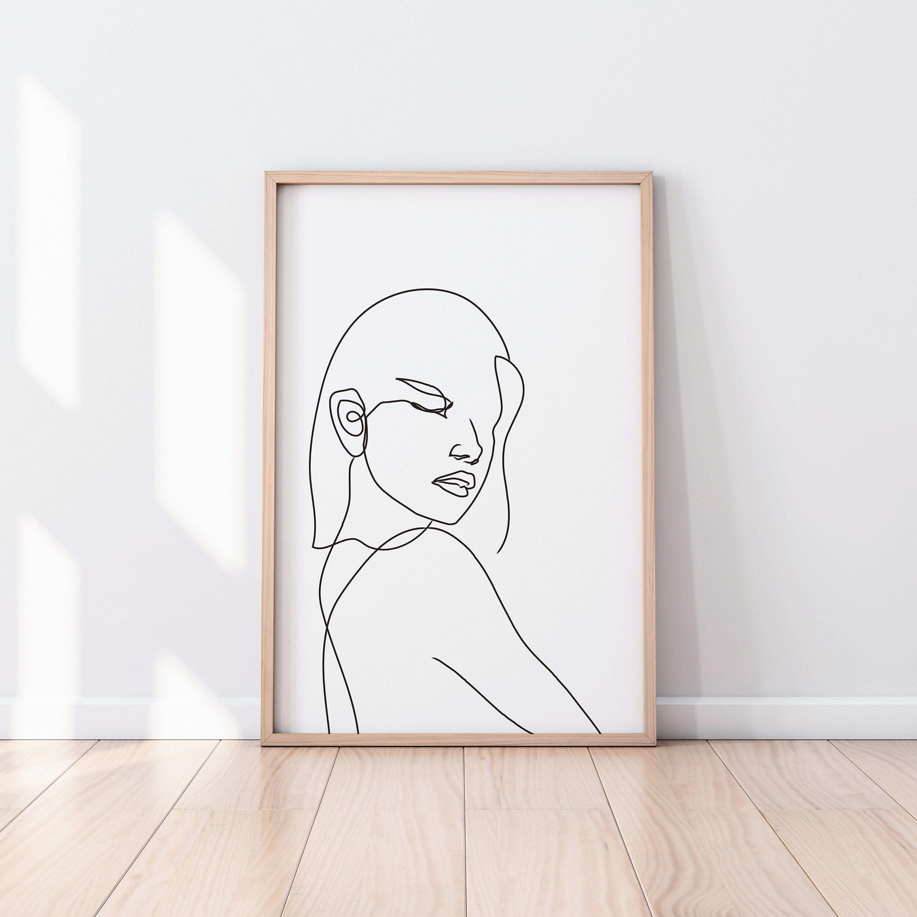 Minimalist Line Art Woman Face Print: Boho Wall Decor (digital Download ...
