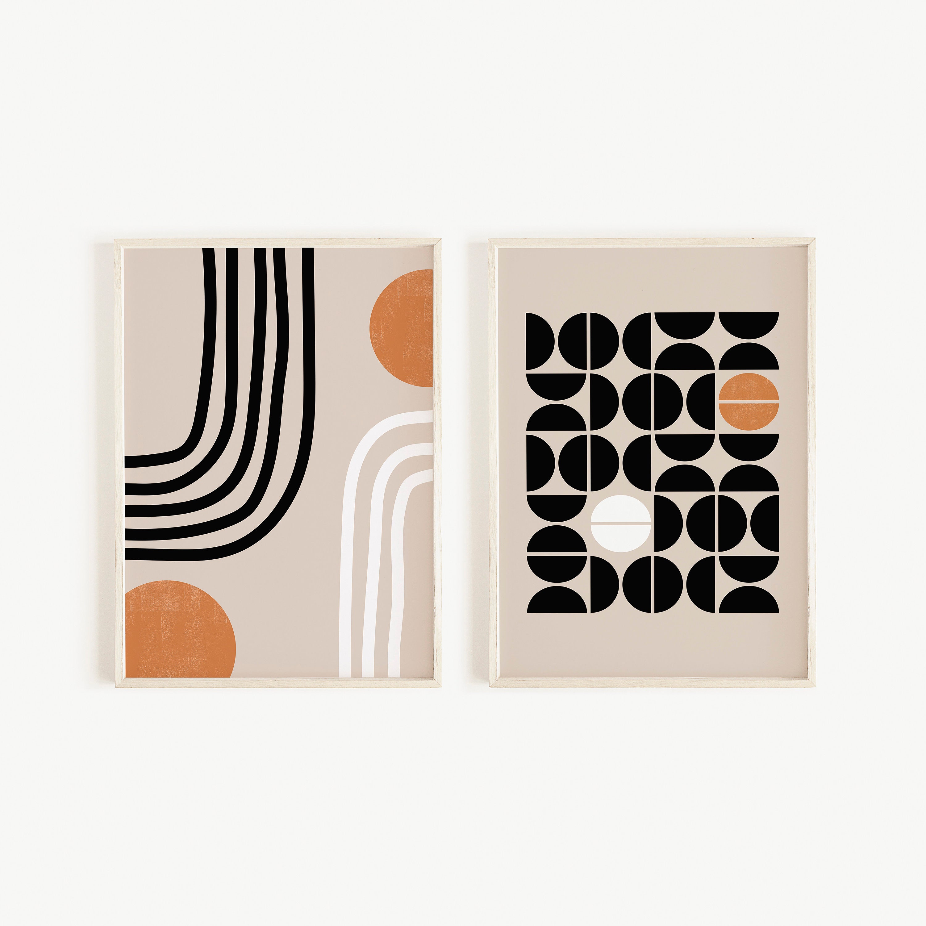 Mid Century Modern Art Prints: Geometric Abstract Set (digital Download ...