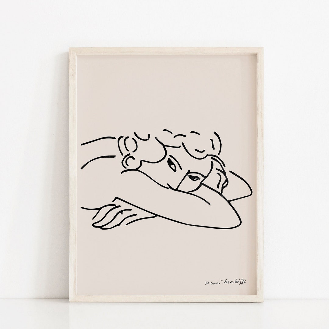 Matisse Woman Line Art Print: Mid-century Modern Wall Decor