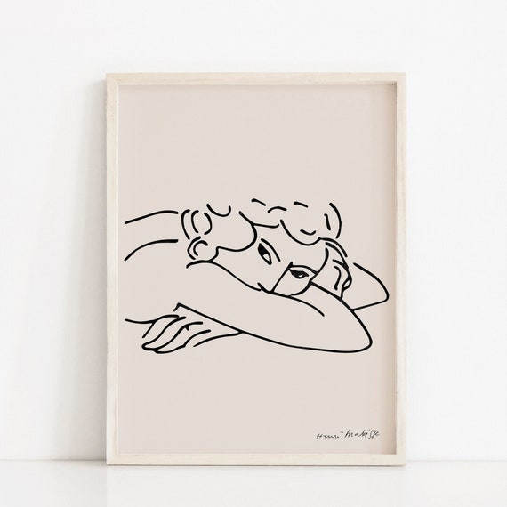 Matisse Woman Line Art Print: Mid-century Modern Wall Decor