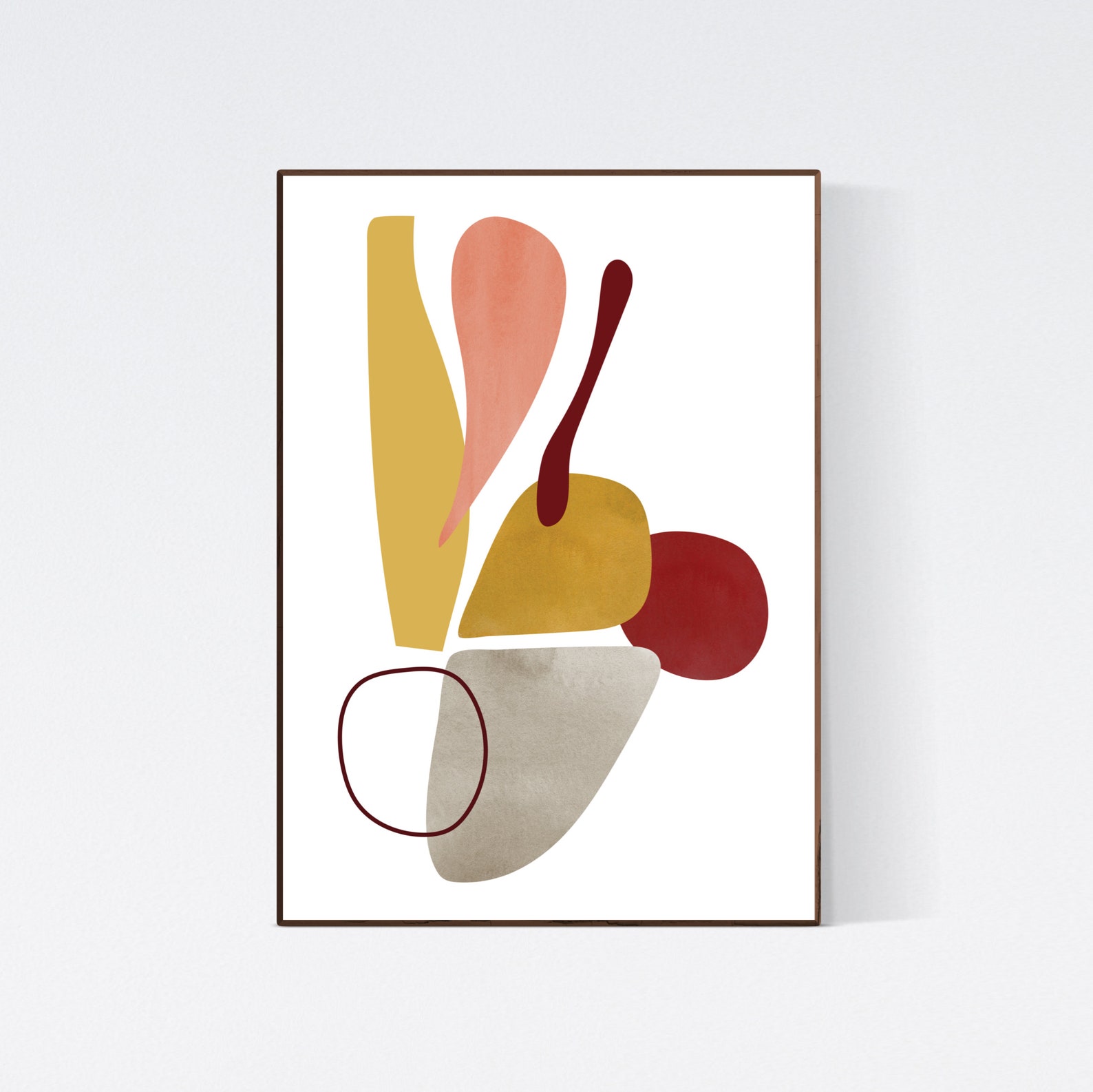 Mid Century Modern Art Set of 2 Abstract Printable Wall Art Etsy