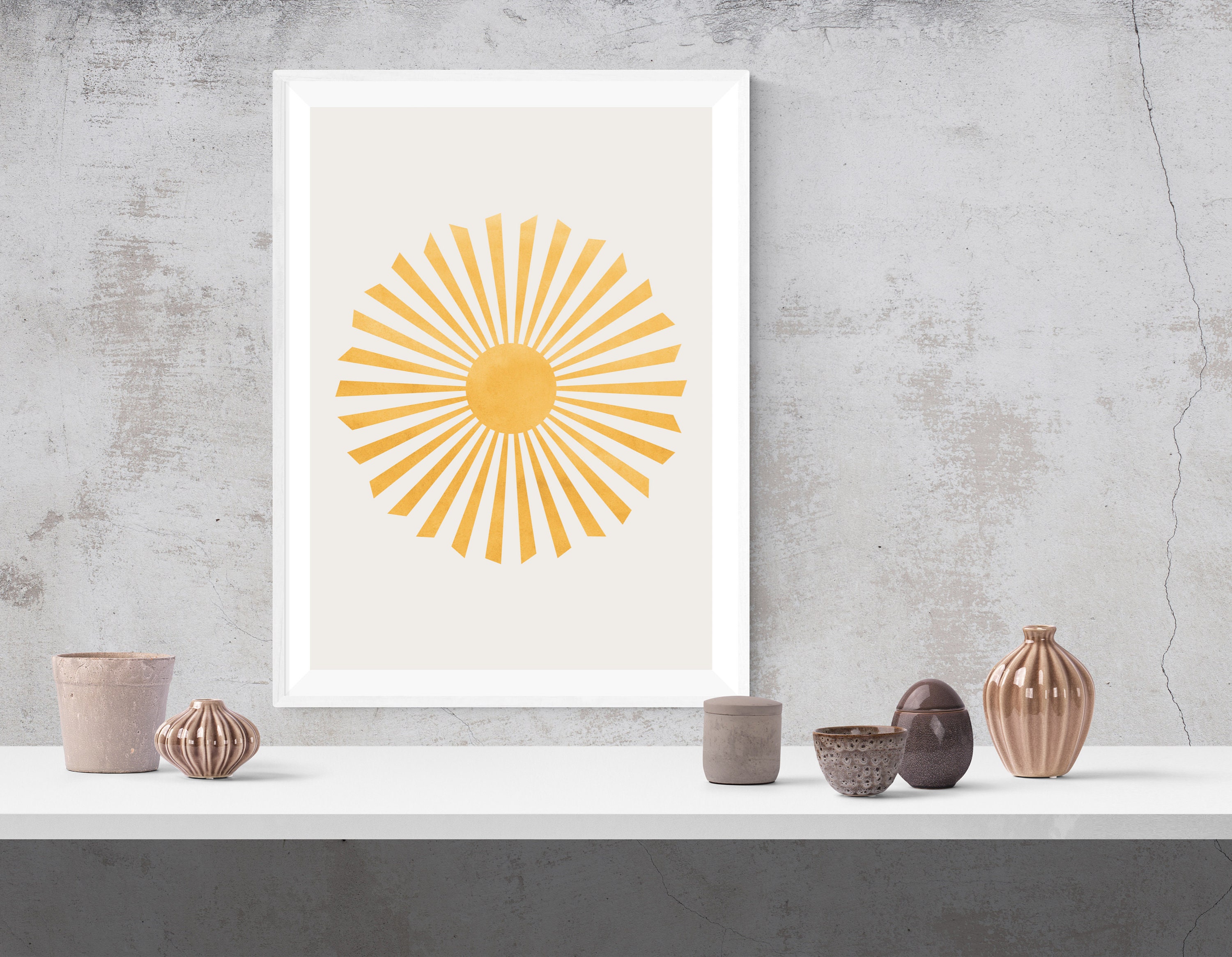 Abstract Sun Art Print Nursery Decor Mid Century Modern | Etsy