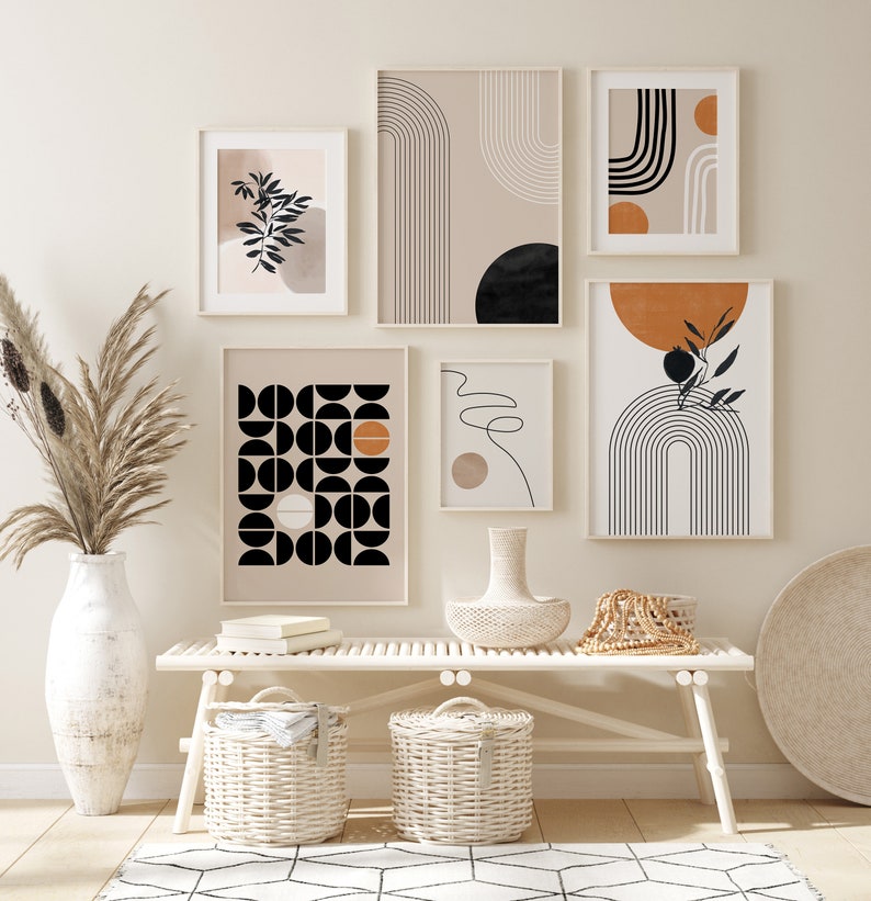 mid-century-modern-art-print-set-geometric-abstract-gallery-wall