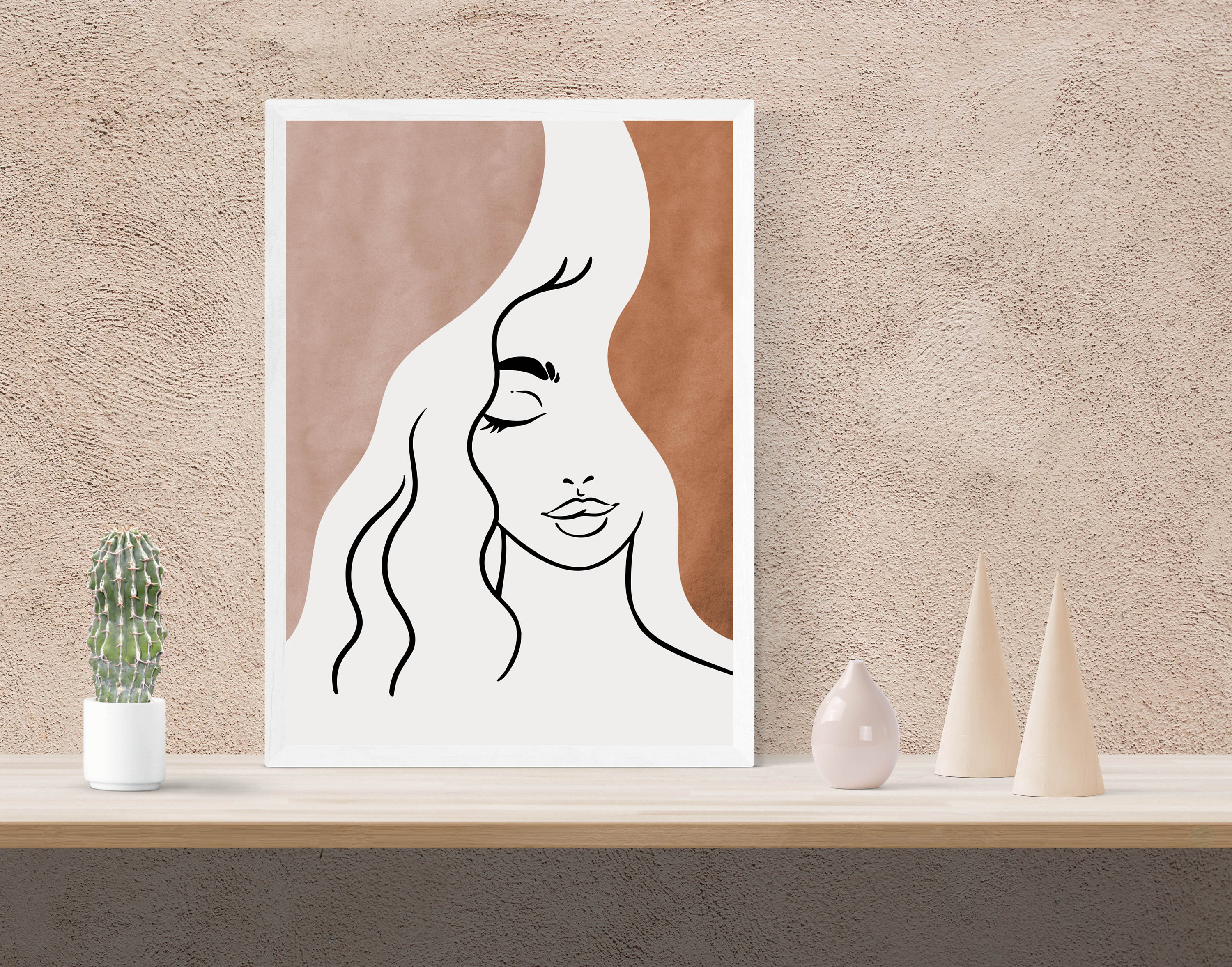 Female Face Line Art Print: Minimalist Boho Decor (digital Download) - Etsy