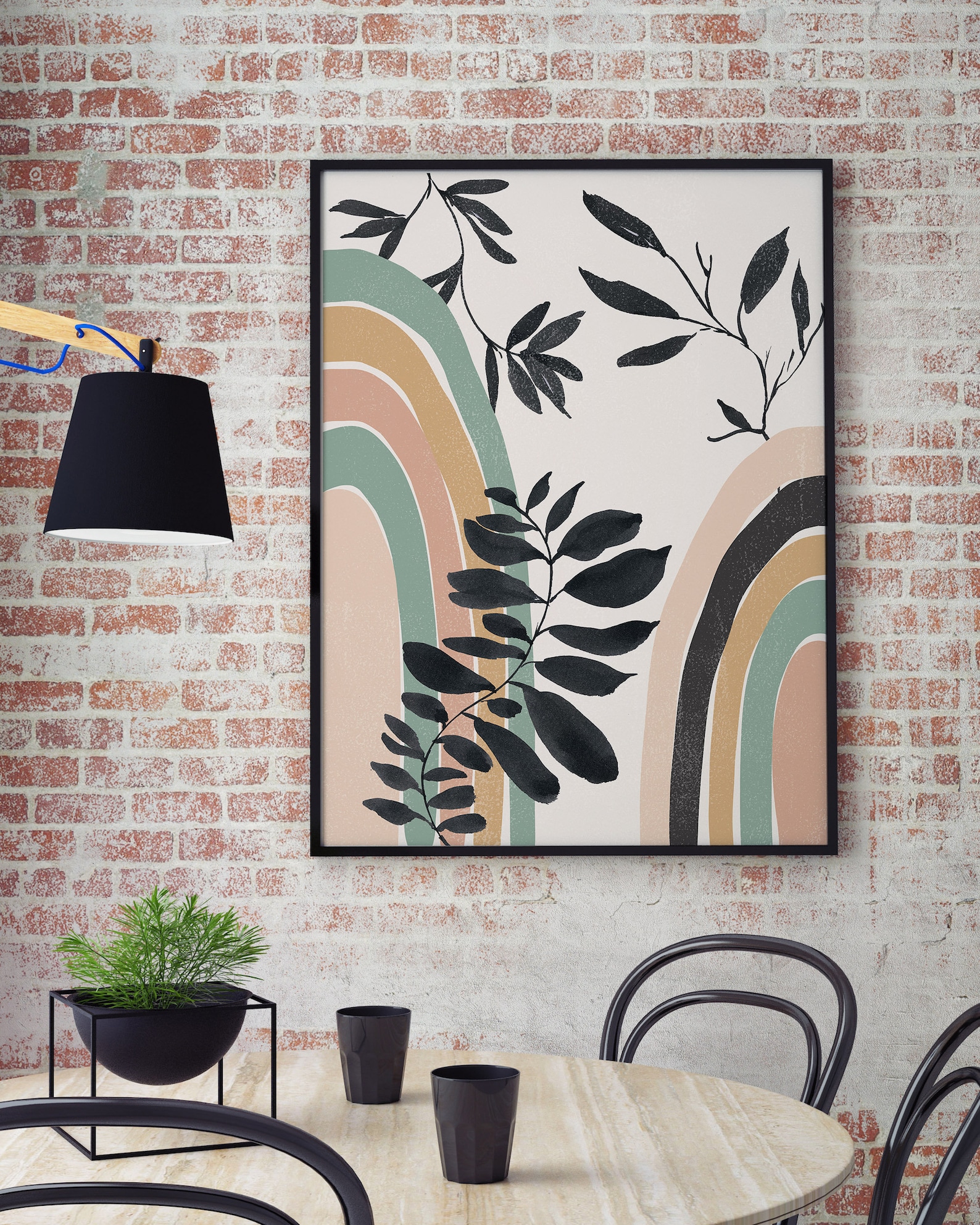 Mid Century Modern Printable Art Minimalist Botanical Wall - Etsy